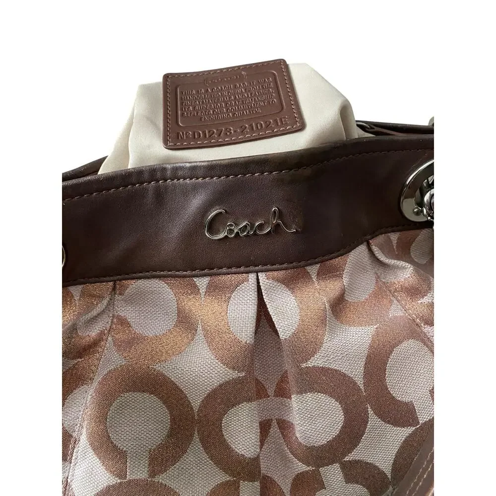 Coach Ashley Op Art Hippie Signature C Crossbody Shoulder Bag Pink Brown Y2K - Picture 8 of 11